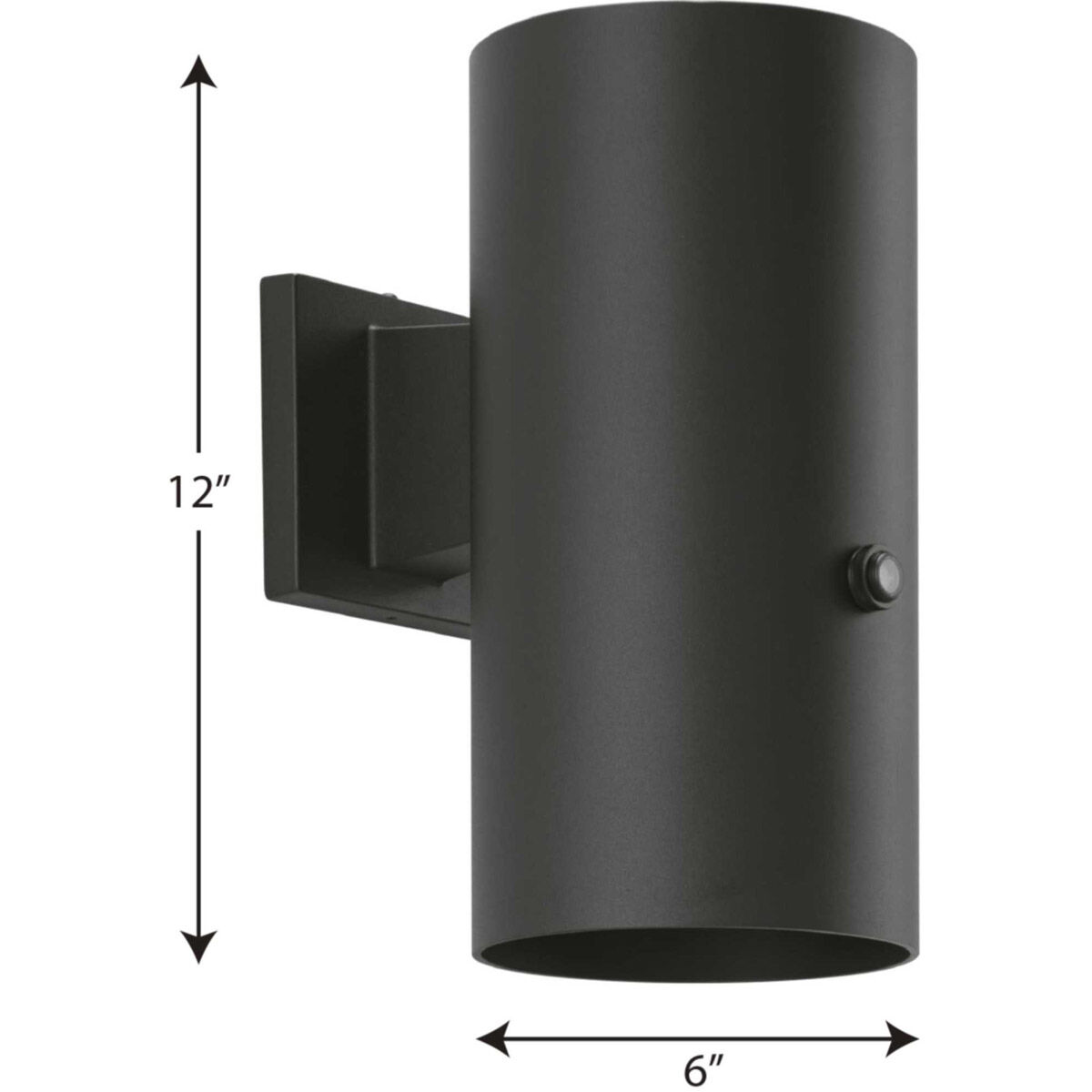 CYL RNDS Outdoor Wall Lantern in Black, Progress LED