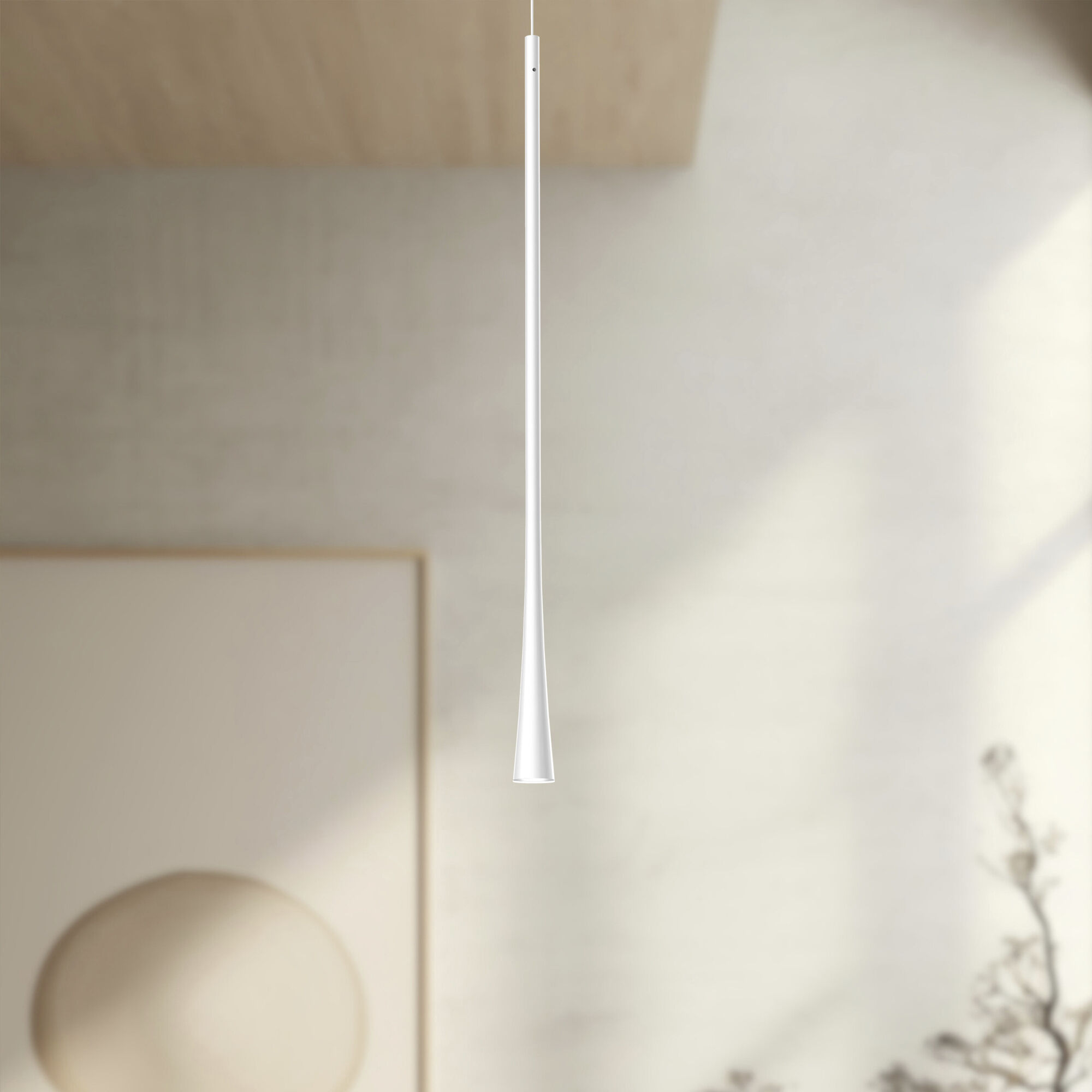 Taper Pendant Ceiling Light in White