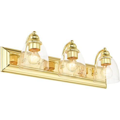 Birmingham 3 Light 24 inch Polished Brass Vanity Sconce Wall Light