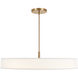 Textile Collection - Genova Family 48 inch Brushed Brass and White Linen Semi-Flush Ceiling Light in 48" D x 48" W x 9.75" H, EVOLV