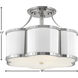 Chance 3 Light 18 inch Polished Nickel with Polished White Indoor Semi-Flush Mount Ceiling Light