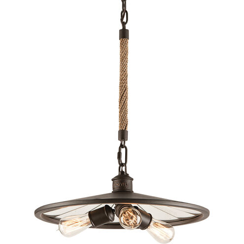 Brooklyn 3 Light 18 inch Heritage Bronze Pendant Ceiling Light