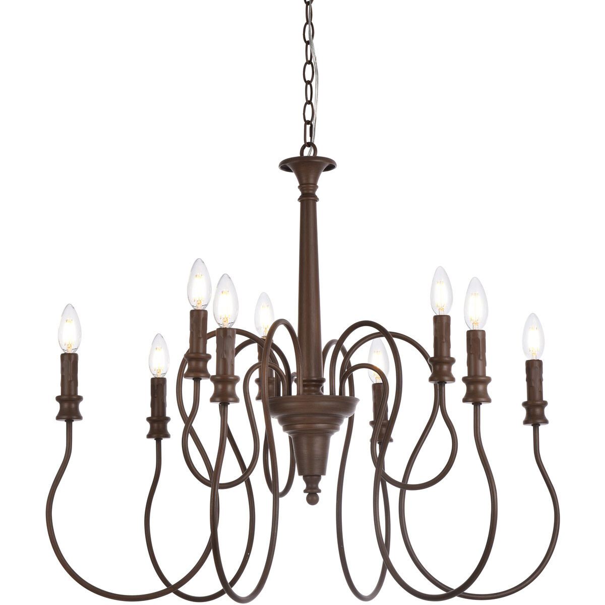 Flynx 9 Light 31 inch Weathered Oak Pendant Ceiling Light