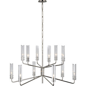 AERIN Casoria LED 42 inch Polished Nickel Two-Tier Chandelier Ceiling Light, Large