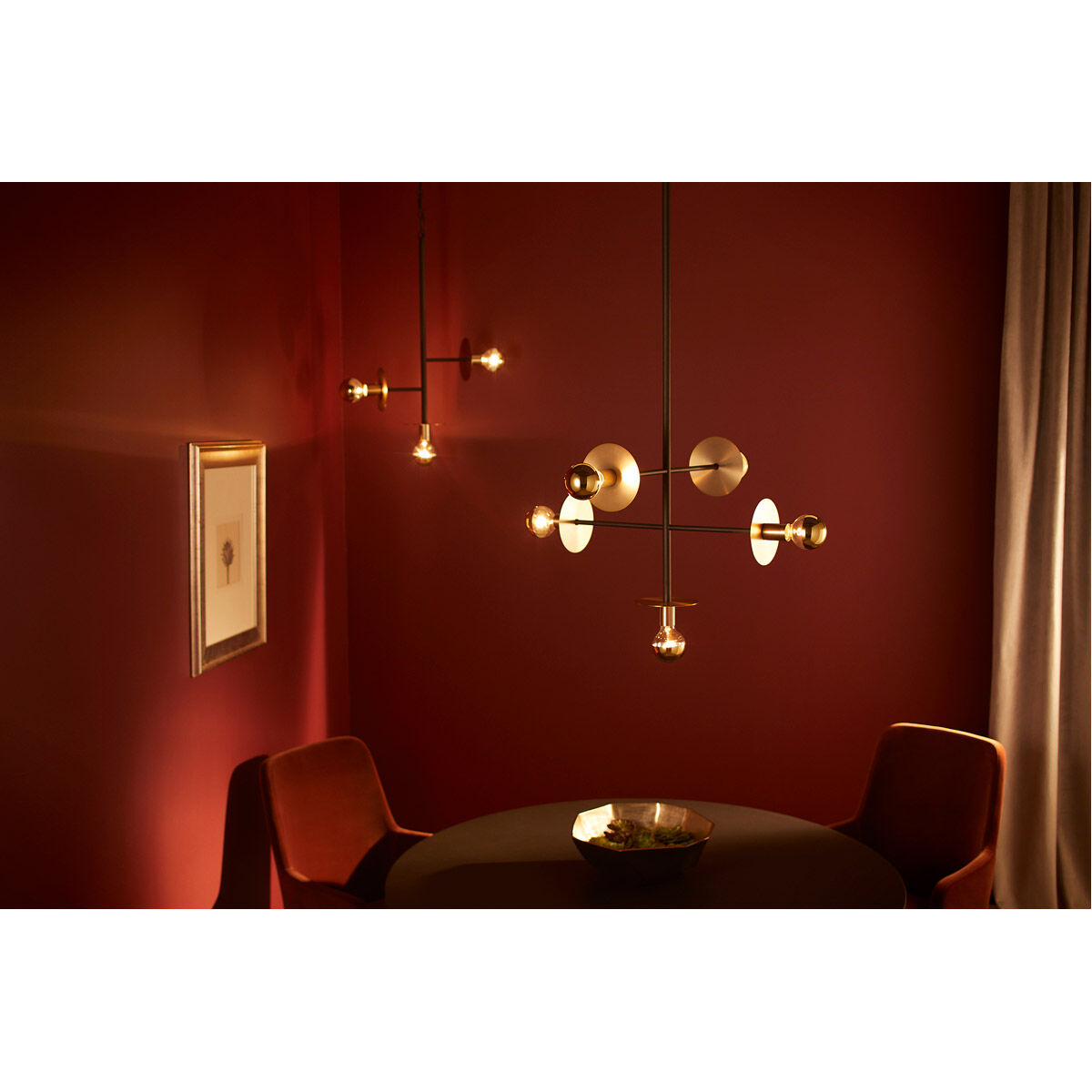 Voyager 5 Light 24 inch Noir with Aged Brass Pendant Ceiling Light