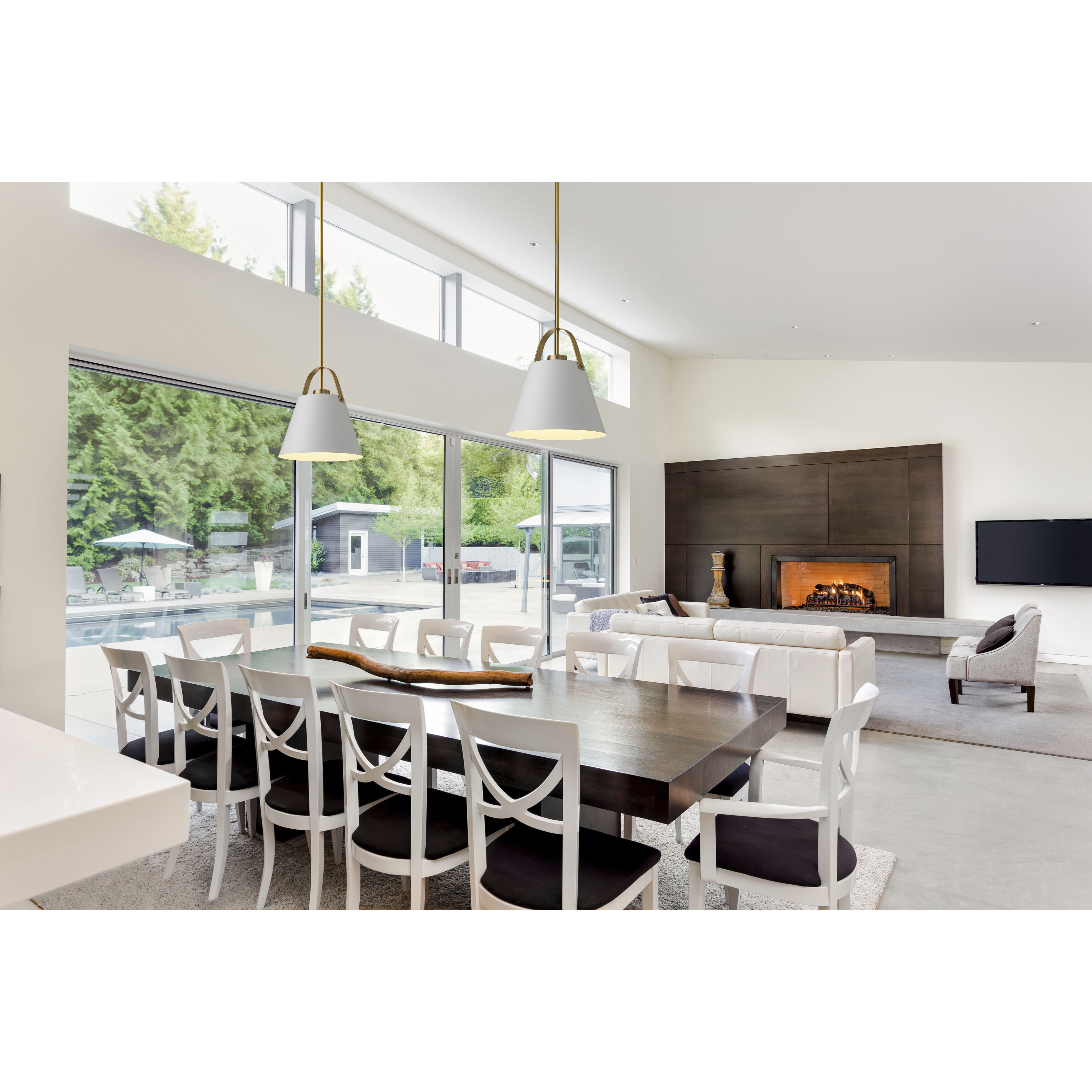 Z-Studio 1 Light 12.5 inch Matte White and Heritage Brass Pendant Ceiling Light