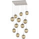 Aster Incandescent 12 Light Beige Silver Chandelier Ceiling Light, Square Multi-Port