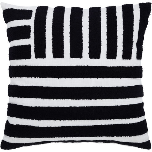 Stella 20 inch Black and White Indoor Pillow