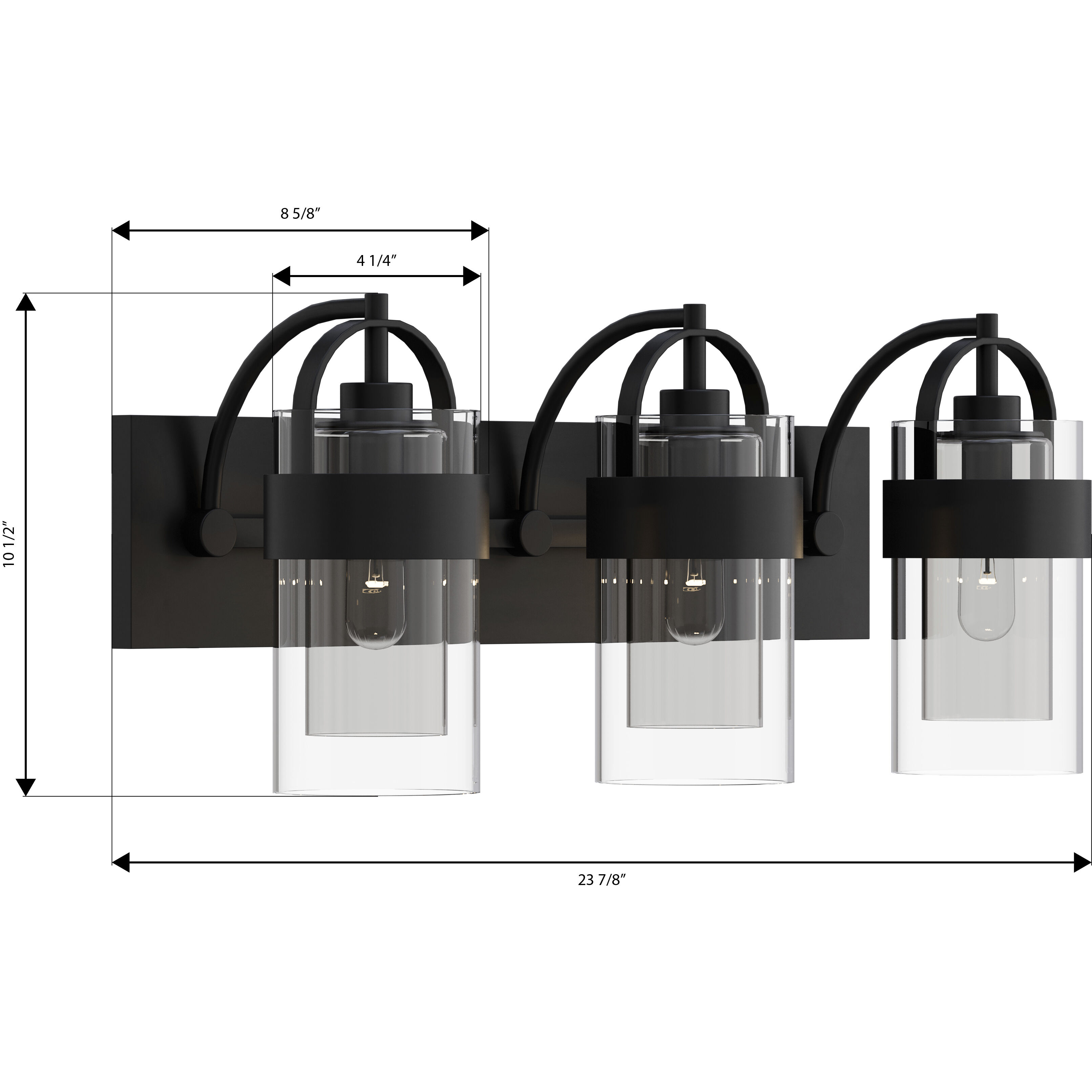 Ravik 3 Light 24 inch Dark Matte Black Vanity Wall Light