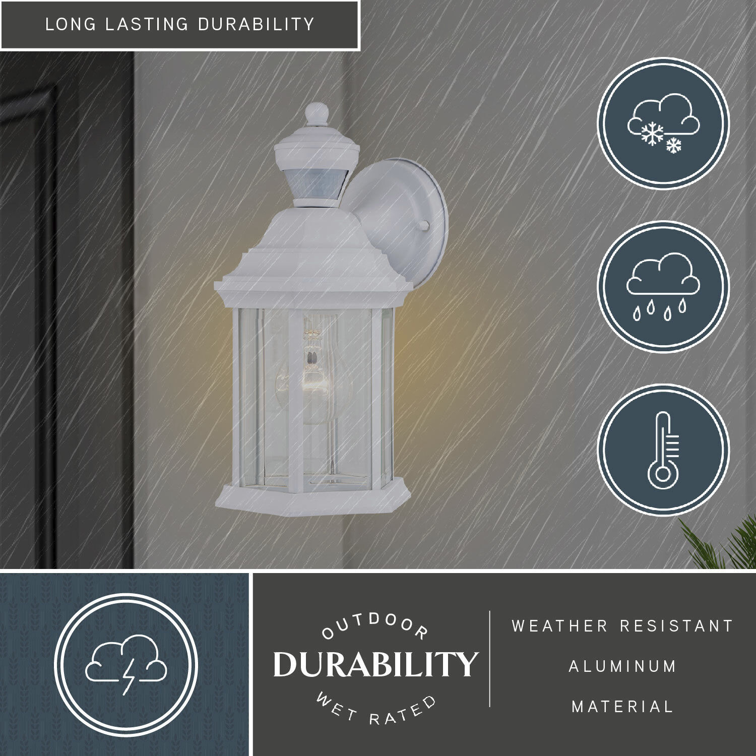 Auburn Textured White Outdoor Motion Sensor