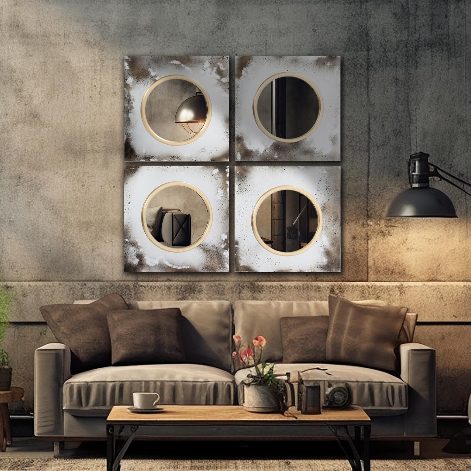 Spectra 23.5 X 2.75 inch Antiqued Silver Mirrors, Set of 4