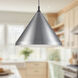 Dorothy 1 Light 24 inch Brushed Nickel With Black Detail Pendant Ceiling Light