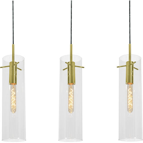 Vista Linear Pendant Ceiling Light in Light Antique Brass