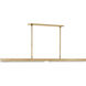 Kelly by Kelly Wearstler Linea Linear Chandelier Ceiling Light in Hand Rubbed Antique Brass