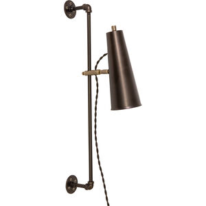 Norton LED 13 inch Chestnut Bronze with Antique Brass Accents Wall Lamp Wall Light