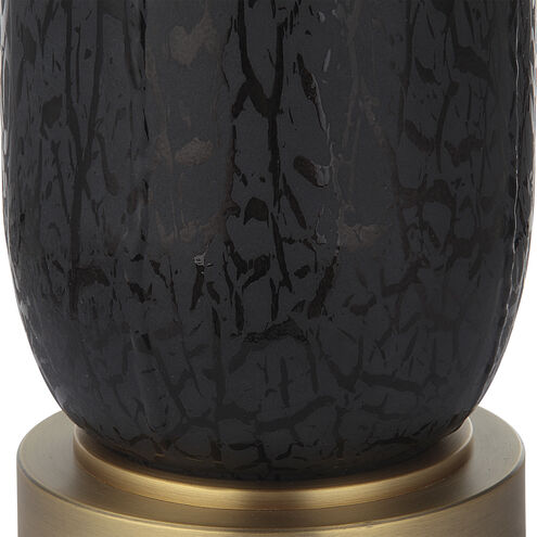 Spyglass 30.75 inch 150.00 watt Matte Black Glass and Antique Brass Table Lamp Portable Light