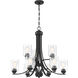 Bolden 9 Light 29 inch Flat Black Chandelier Ceiling Light in Clear Seeded, Neighborhood Collection