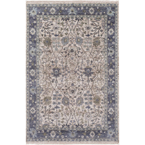 Maida 36 X 24 inch Navy/Sea Foam/Dark Brown/Cream Rugs, Wool and Viscose