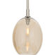 Artemis 1 Light 8 inch Polished Nickel Pendant Ceiling Light in Champagne Glass