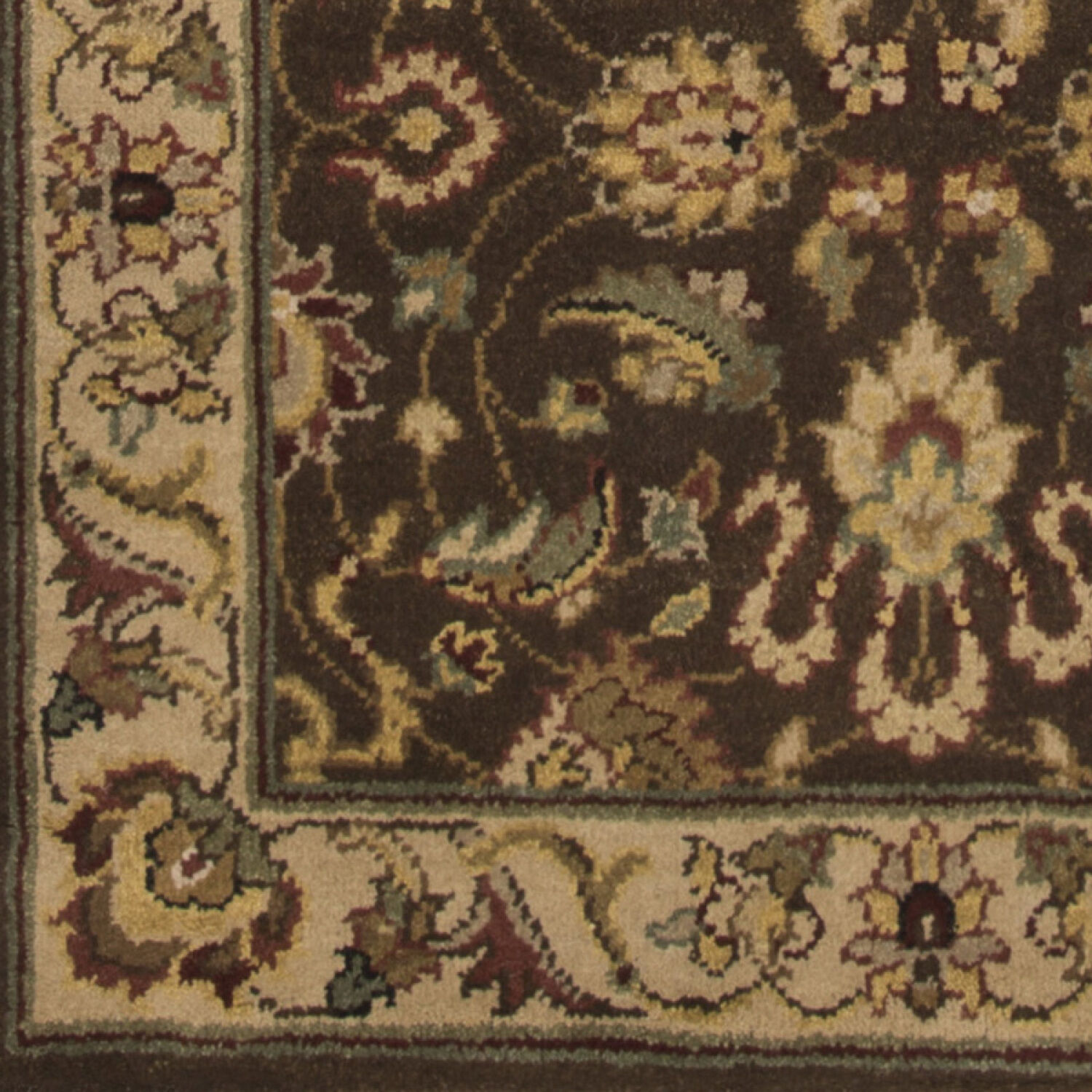 Dinar 36 X 24 inch Tan / Off-White / Dark Brown / Light Brown Handmade Rug