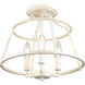 Joanie 3 Light 13 inch Antique White Semi Flush Mount Ceiling Light