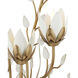 Star Magnolia 10 Light 35 inch Antique Brass Wall Sconce Wall Light