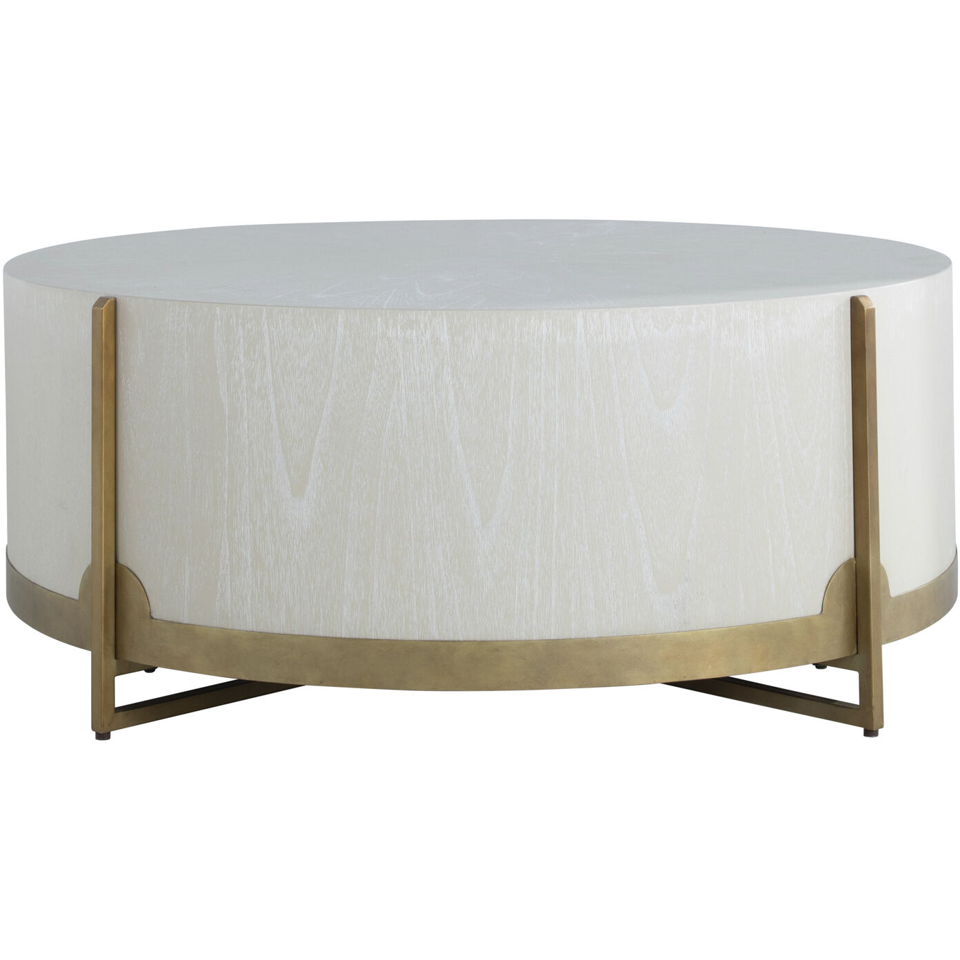 Clifton 45.5 X 45.5 inch White Cerused Oak / Stained Gold Coffee Table