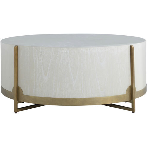 Clifton 45.5 X 45.5 inch White Cerused Oak / Stained Gold Coffee Table