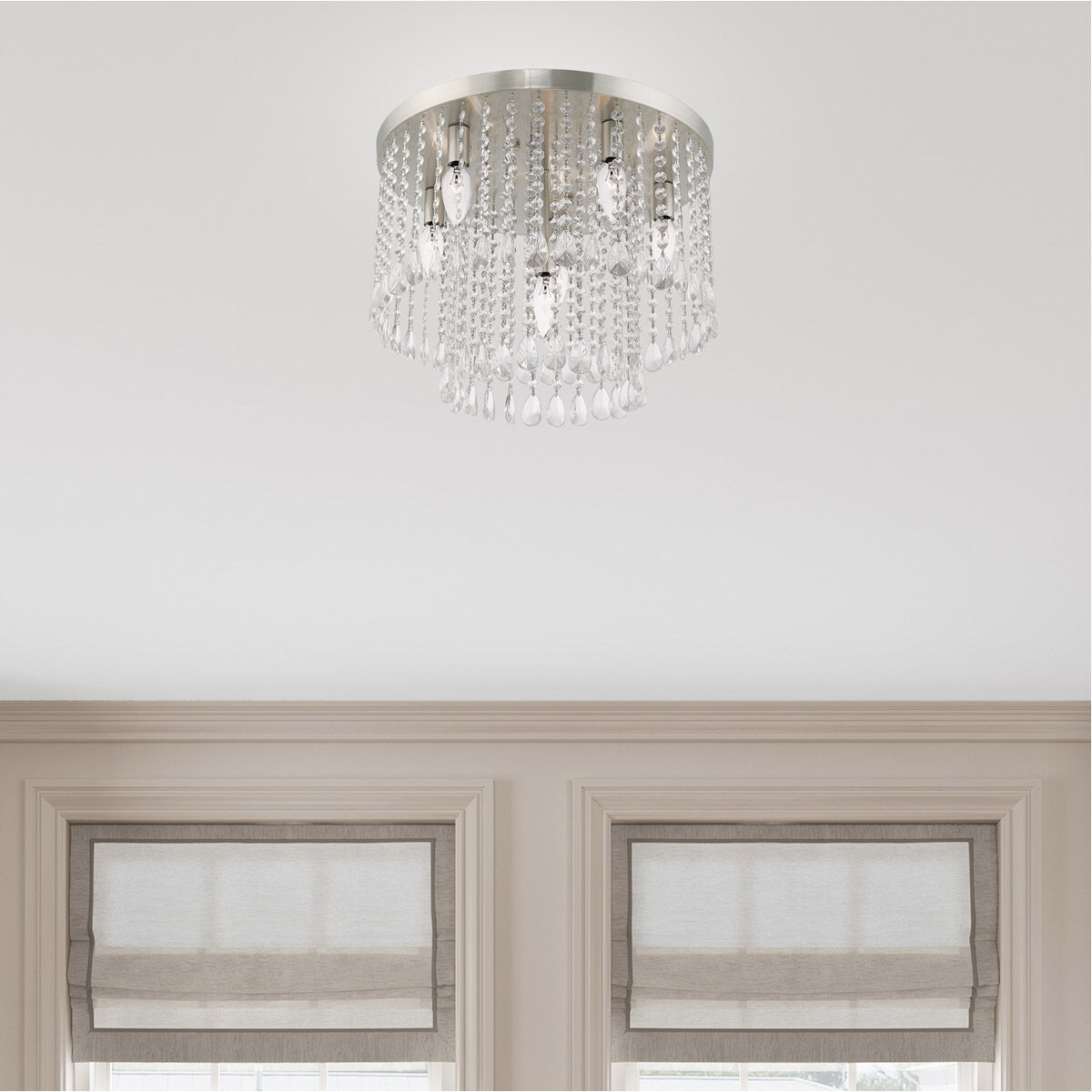 Elizabeth 6 Light 18 inch Brushed Nickel Flush Mount Ceiling Light