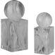 Nova White Swirl Objects, Set of 2