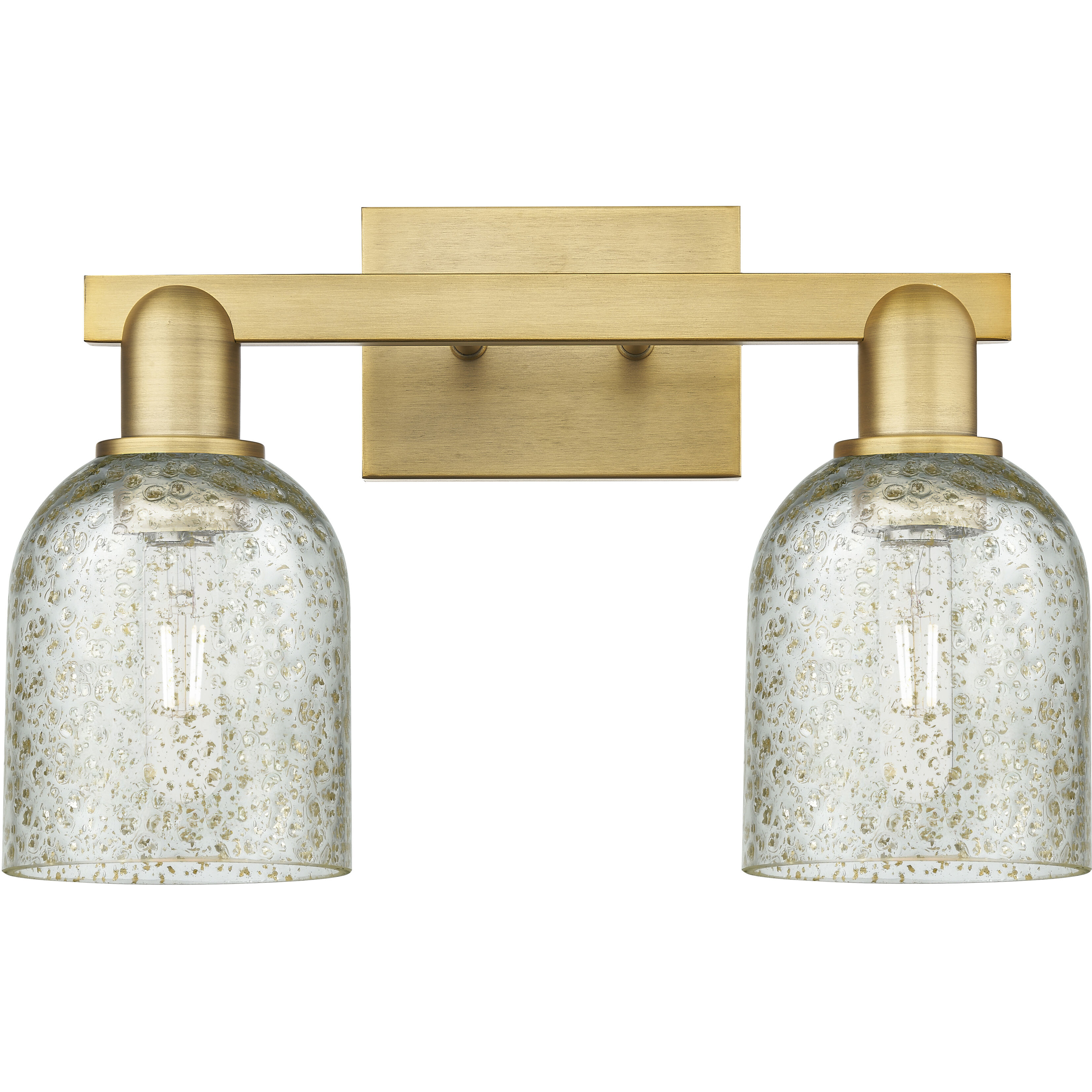 Arcadia Caledonia 2 Light 16 inch Brushed Brass Bath Vanity Light Wall Light in Mica