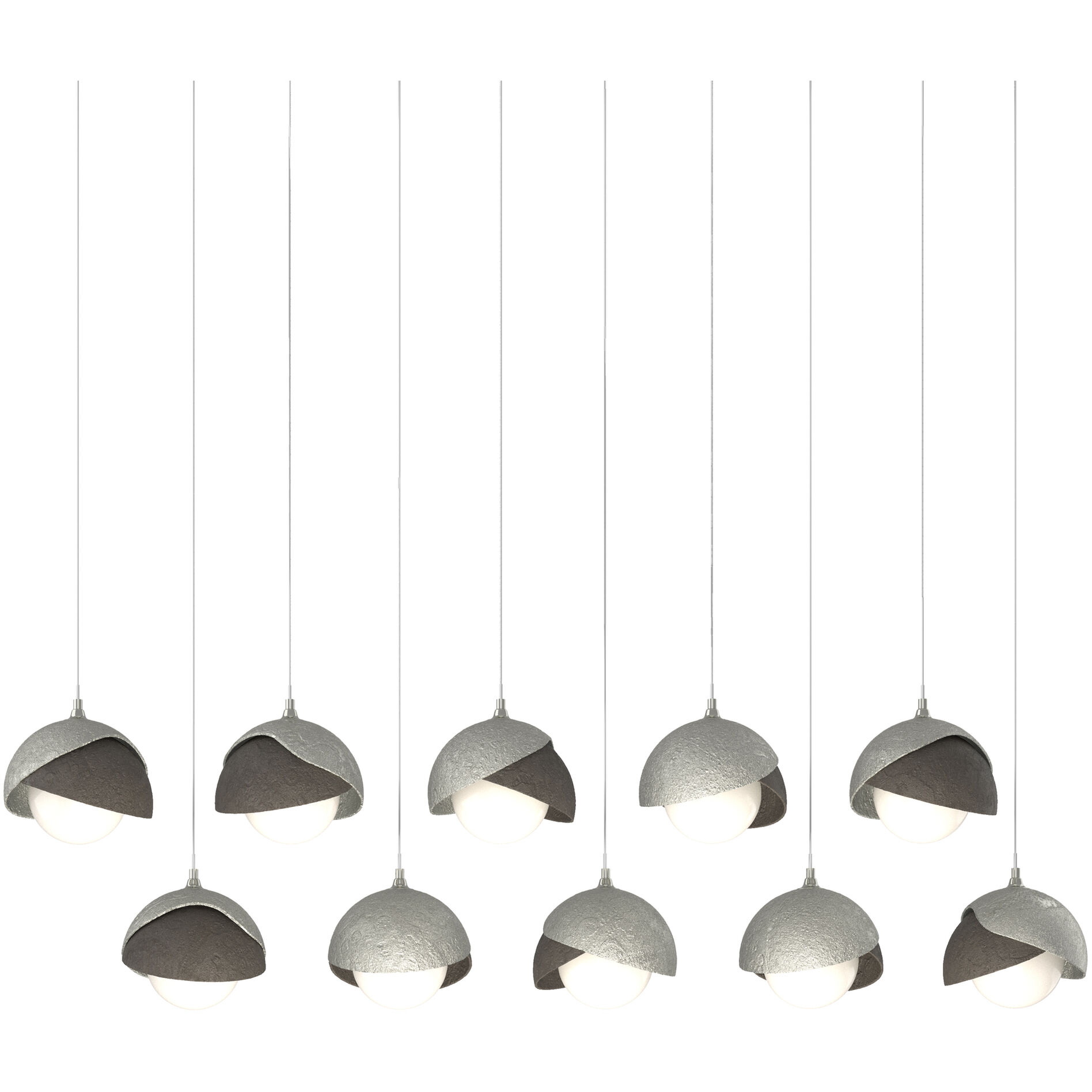 Brooklyn 10 Light 44.5 inch Sterling and Dark Smoke Pendant Ceiling Light in Sterling/Dark Smoke, Rectangular