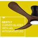 Swell Flush Illuminated 56 inch Matte Black with Walnut Blades Fan