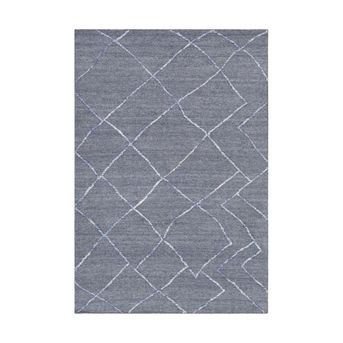 Landscape 36 X 24 inch Blue and Neutral Area Rug, Wool and Viscose