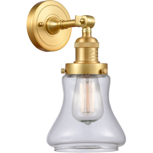 Franklin Restoration Bellmont 1 Light 7 inch Satin Gold Sconce Wall Light in Clear Glass, Franklin Restoration