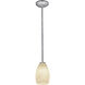Champagne 1 Light 5 inch Brushed Steel Pendant Ceiling Light in White Stone