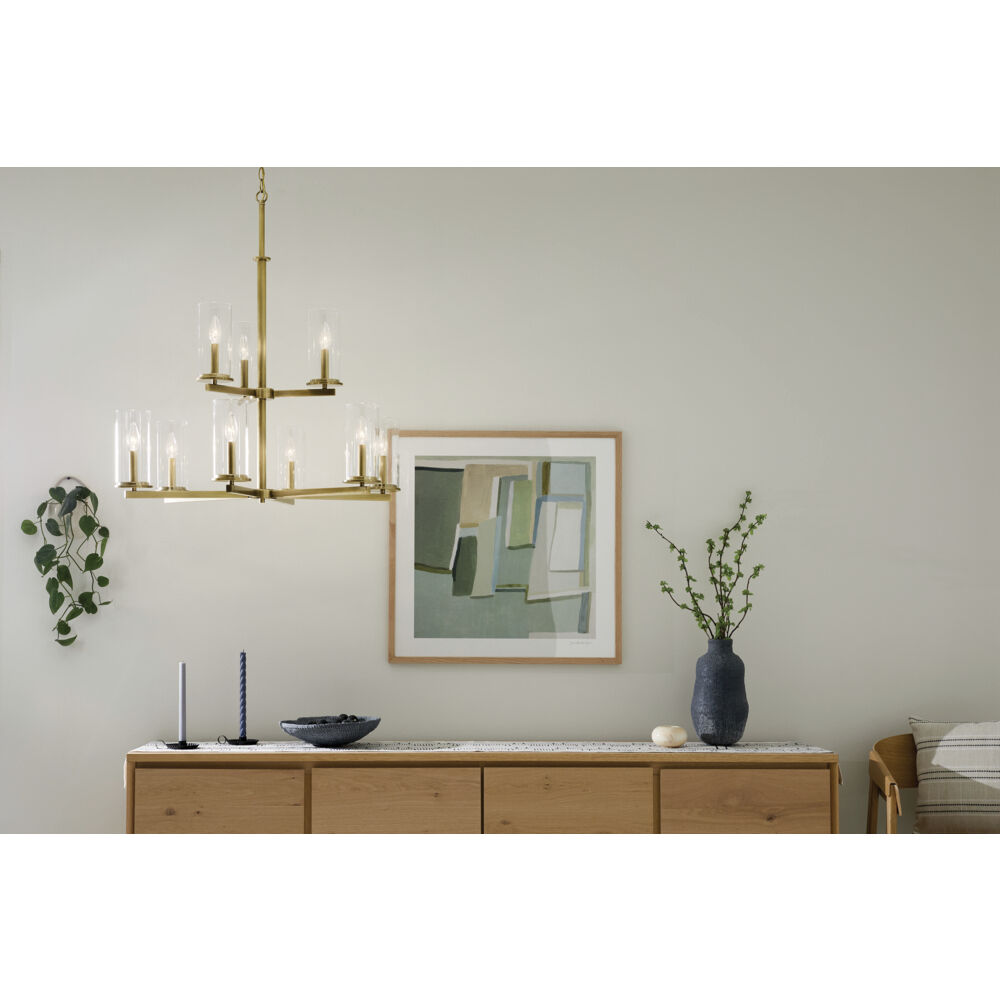 Crosby 9 Light Natural Brass Chandelier Ceiling Light