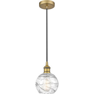 Edison Athens Deco Swirl 1 Light 6 inch Brushed Brass Mini Pendant Ceiling Light
