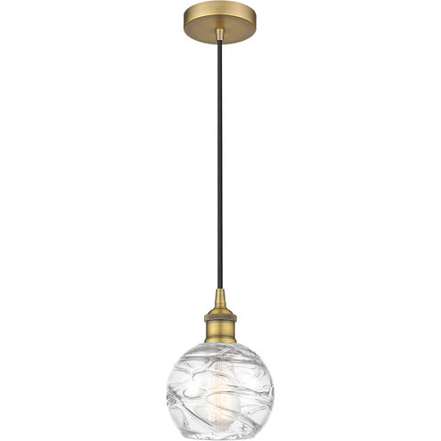 Edison Athens Deco Swirl LED 6 inch Brushed Brass Mini Pendant Ceiling Light