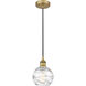 Edison Athens Deco Swirl LED 6 inch Brushed Brass Mini Pendant Ceiling Light