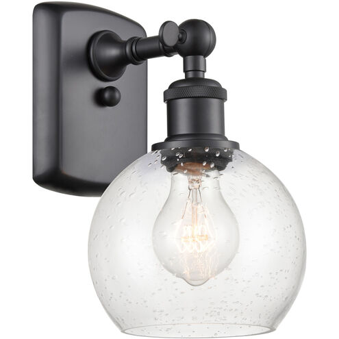 Ballston Athens 1 Light 6 inch Matte Black Sconce Wall Light in Seedy Glass
