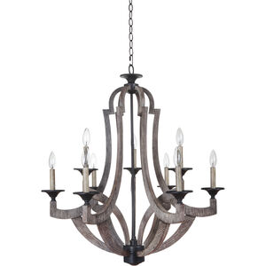 Winton 9 Light 30 inch Weathered Pine Chandelier Ceiling Light