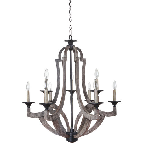 Winton 9 Light 30 inch Weathered Pine Chandelier Ceiling Light
