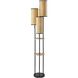 Trio 68.5 inch 40.00 watt Black with Natural Wood Floor Lamp Portable Light