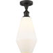 Ballston Cindyrella LED 7 inch Oil Rubbed Bronze Semi-Flush Mount Ceiling Light in Matte White Glass