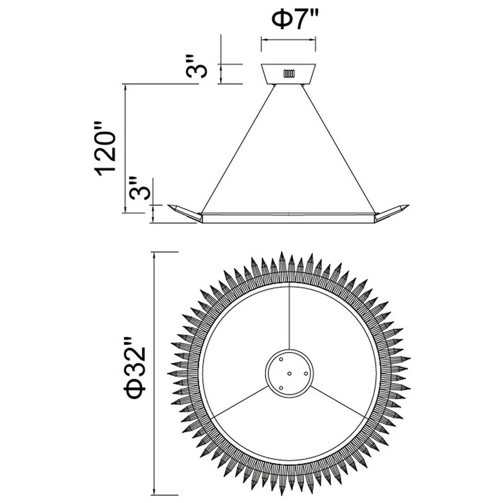 Arctic Queen LED 32 inch Polished Nickel Up Chandelier Ceiling Light