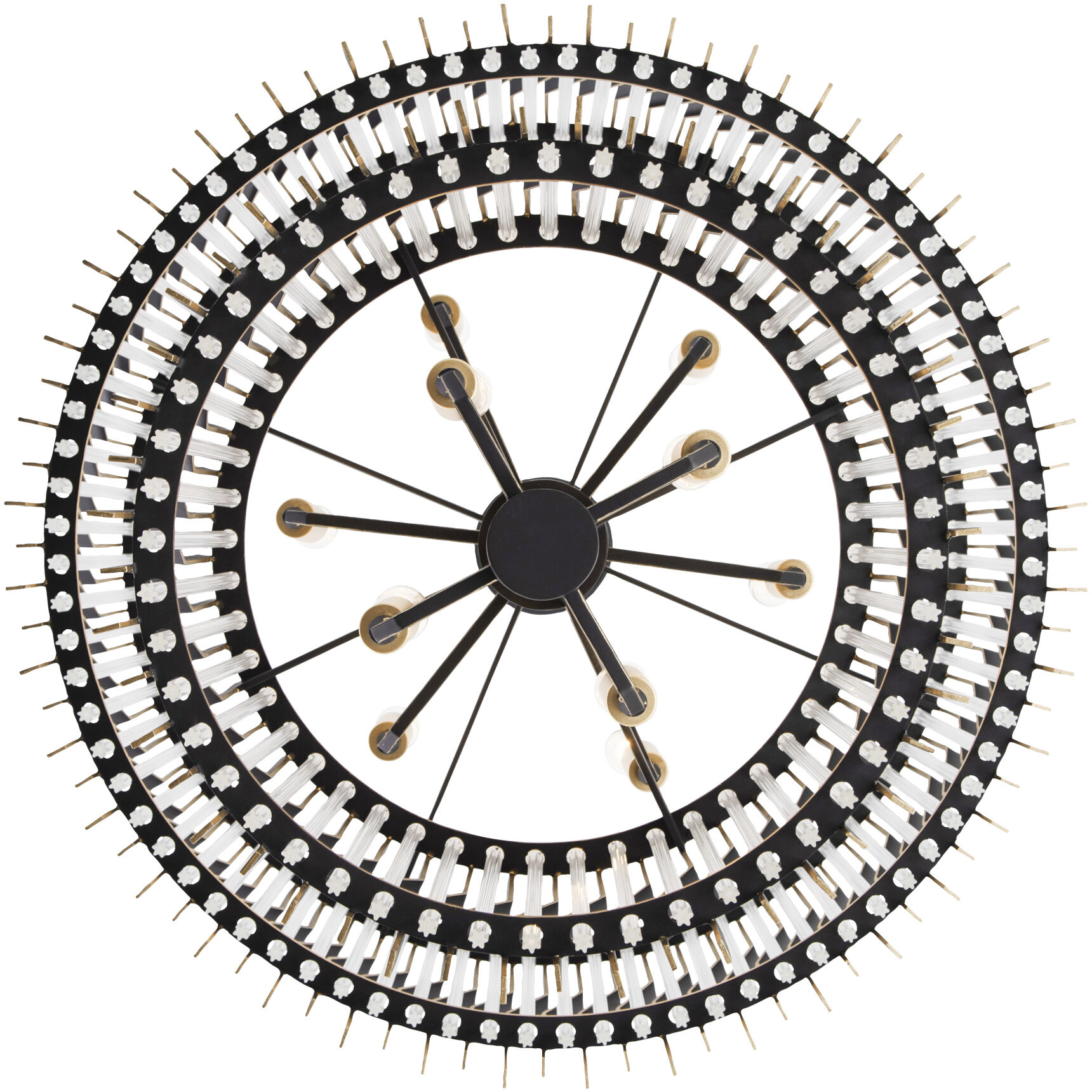 Park Row 10 Light 24 inch Matte Black and French Gold Chandelier Ceiling Light