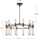 Edwin LED 37.5 inch Urban Bronze/Frosted Ribbed Glass Chandelier Ceiling Light