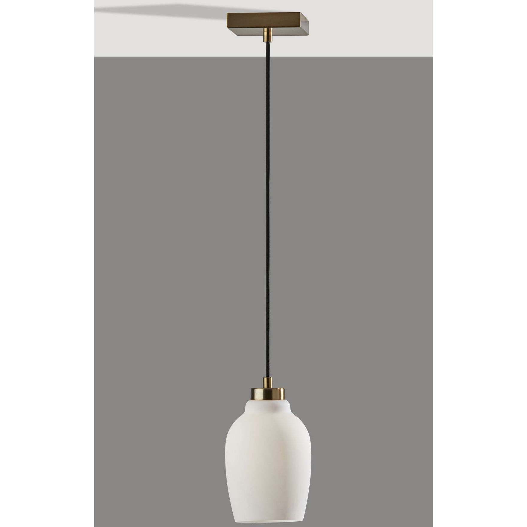 Clara 1 Light 5.75 inch Antique Brass Pendant Ceiling Light