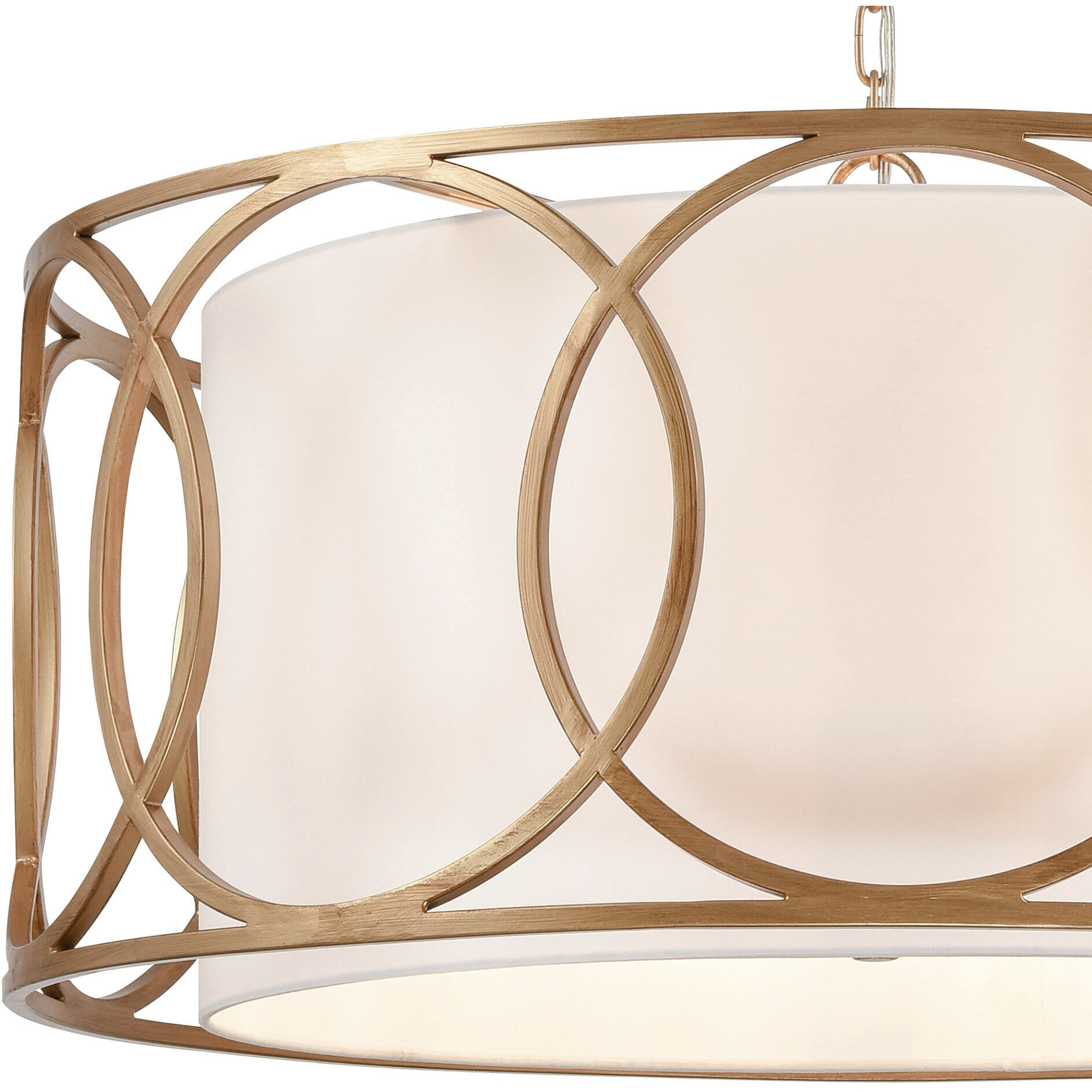 Ringlets 6 Light 28 inch Matte Gold Chandelier Ceiling Light